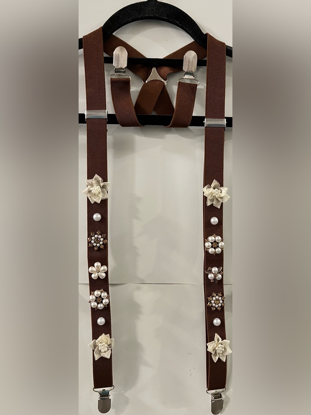 Unisex Embellished Suspenders